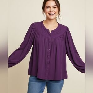 A New Day Women's Deep Purple Blouse